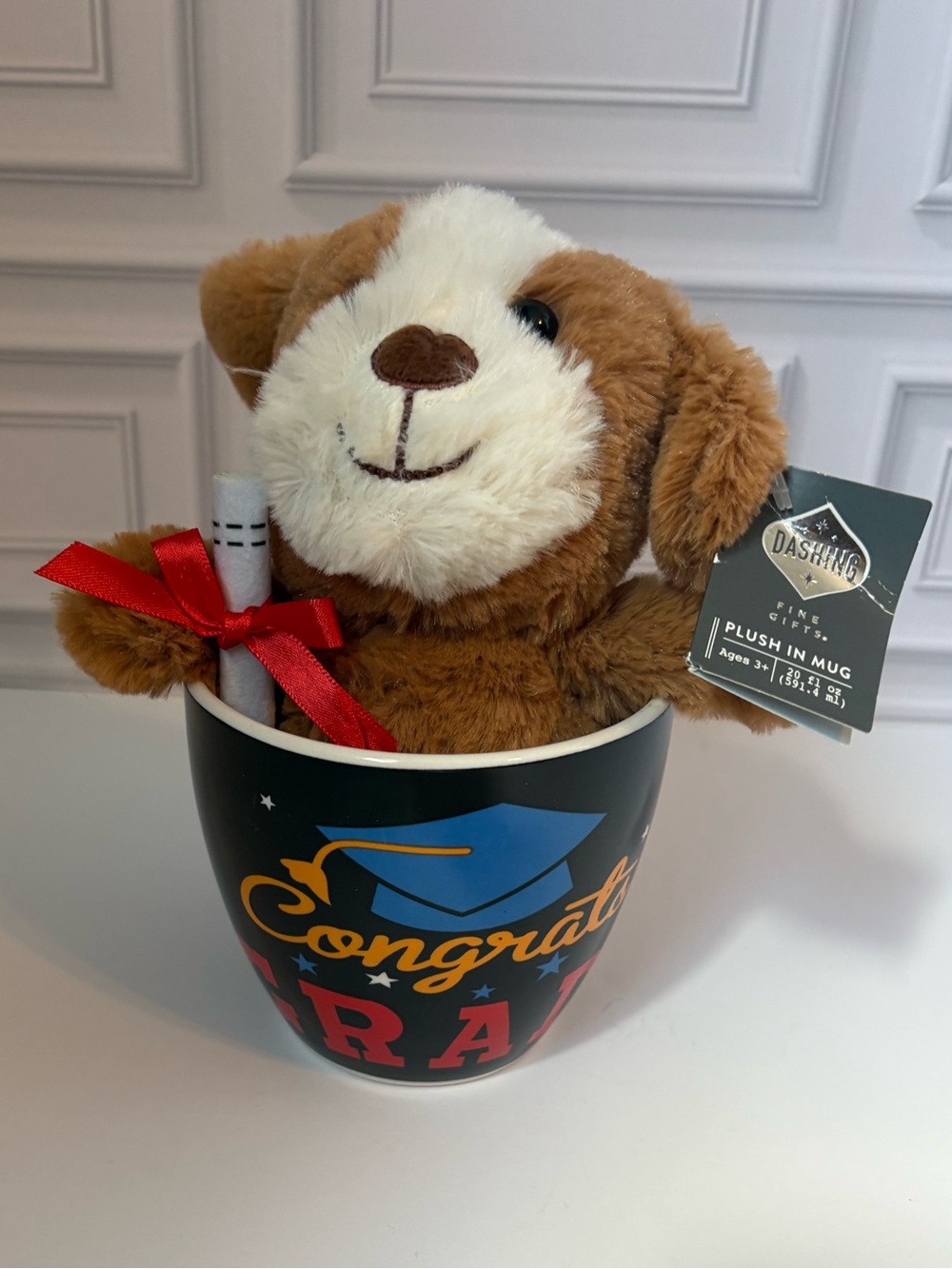 Graduation Plush Dog in Mug Gift Set – New with Tags